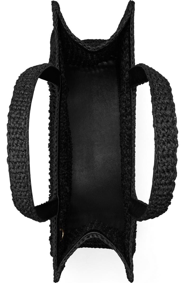 Tory Burch Ella Small Hand Crochet Tote, Alternate, color, Black