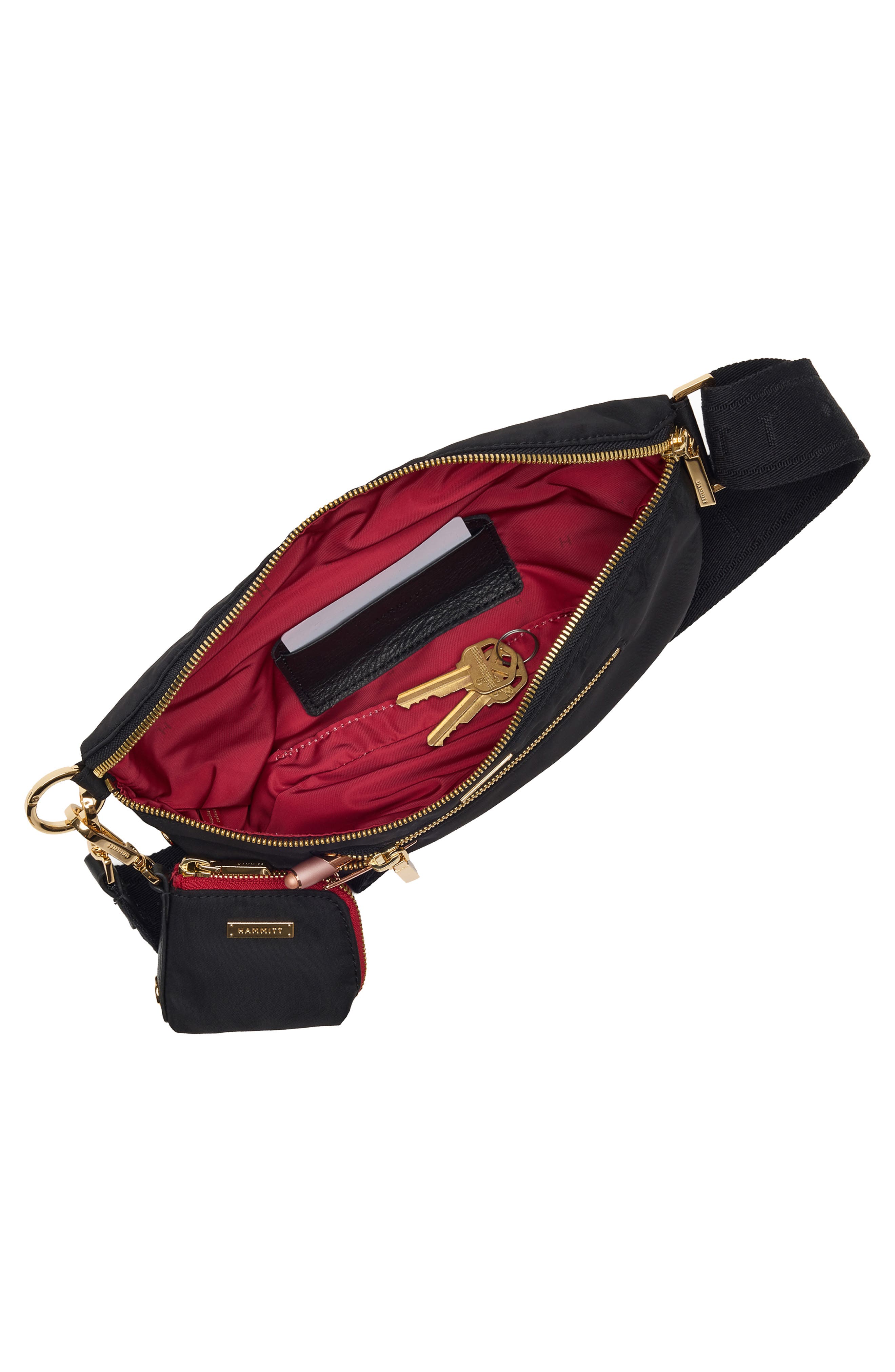 Charles Medium Crossbody Bag, Alternate, color, BLACK NYLON CARGO/ GOLD