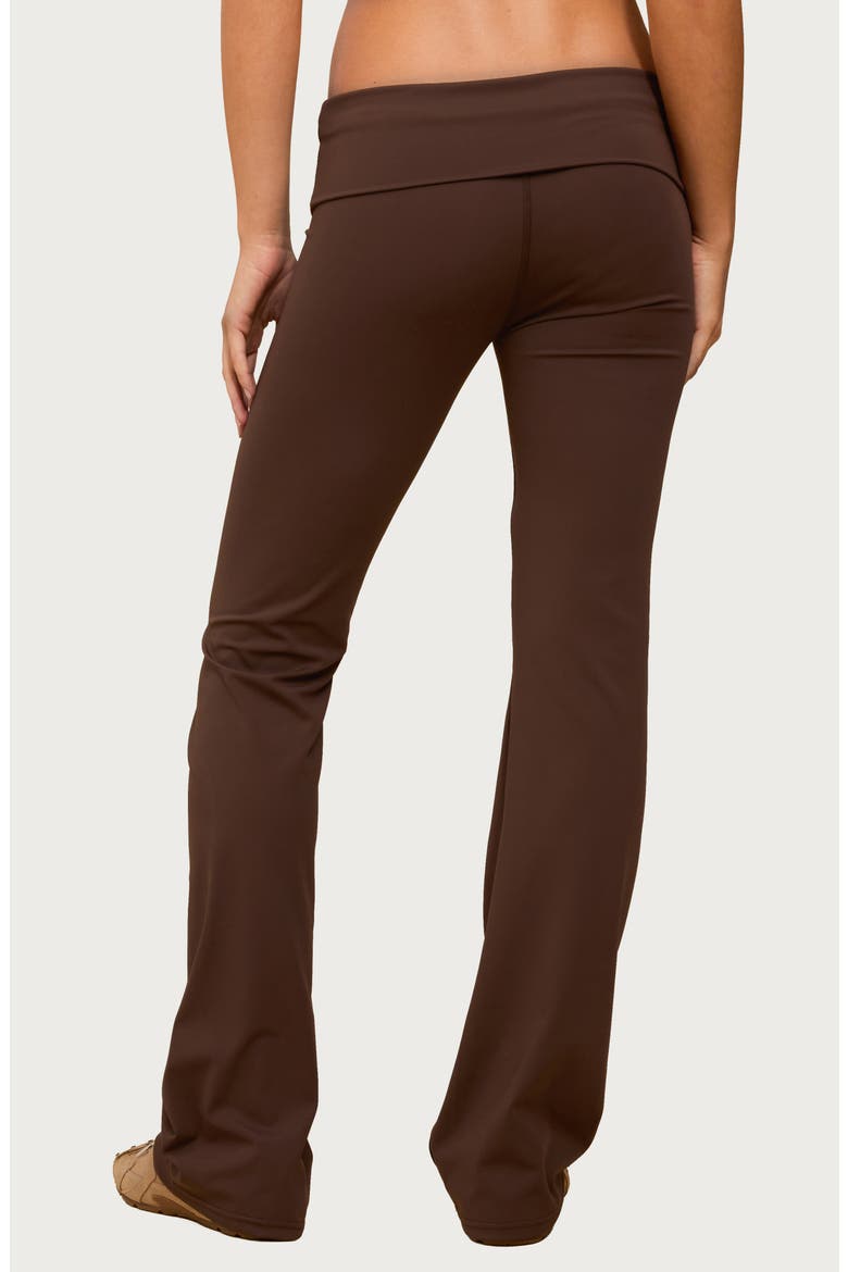 Oriane Foldover Flare Leggings, Alternate, color, BROWN