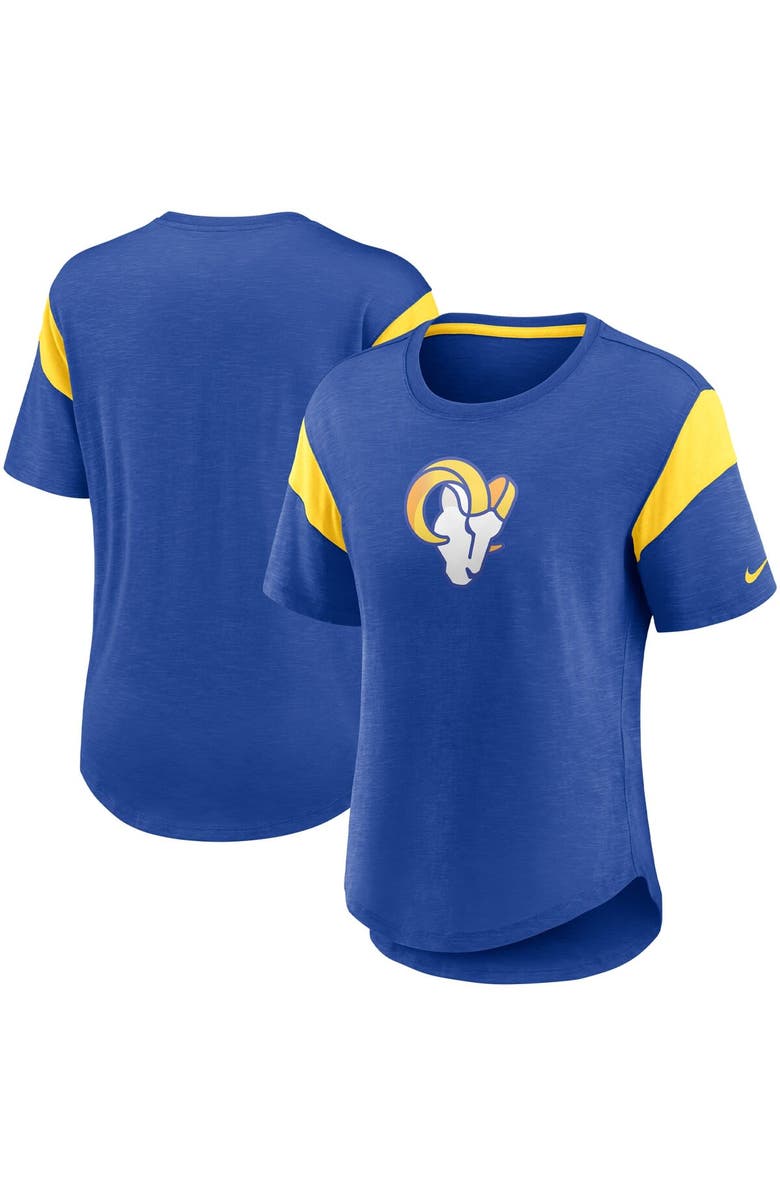Nike Women's Nike Heather Royal Los Angeles Rams Primary Logo Fashion Top, Main, color, Heather Royal