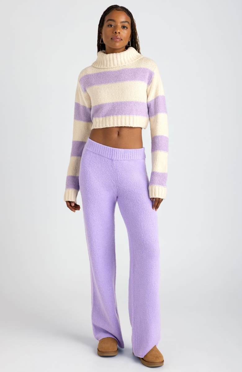 Florence by Mills Mid Rise Wide Leg Knit Pants, Alternate, color, Millie Lavender