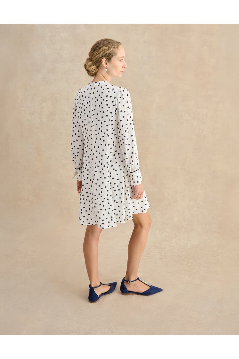 Ruth Polka Dot Mini Dress, Alternate, color, Ivorymidnight