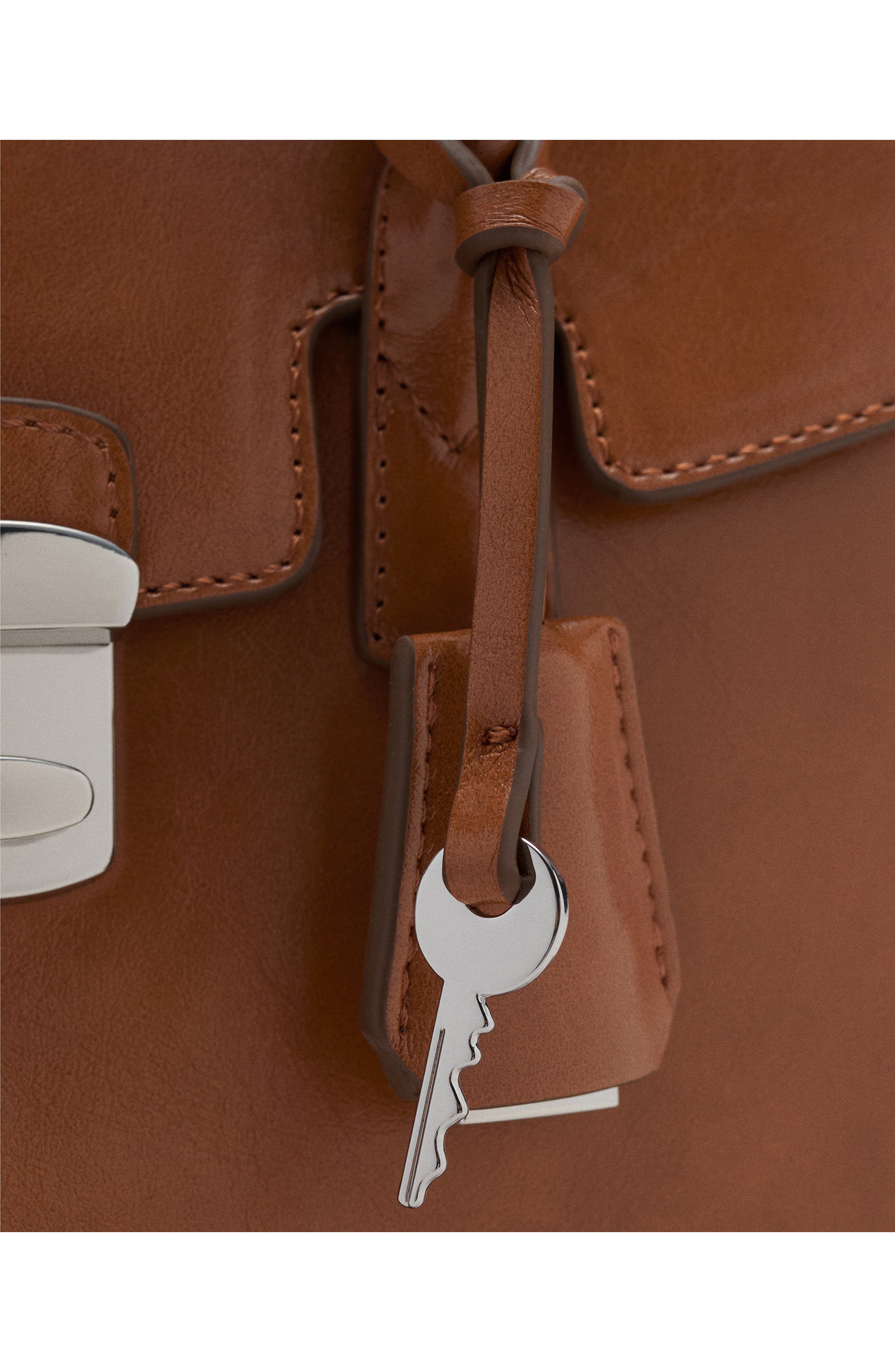 MANGO Small City Faux Leather Handbag, Alternate, color, 