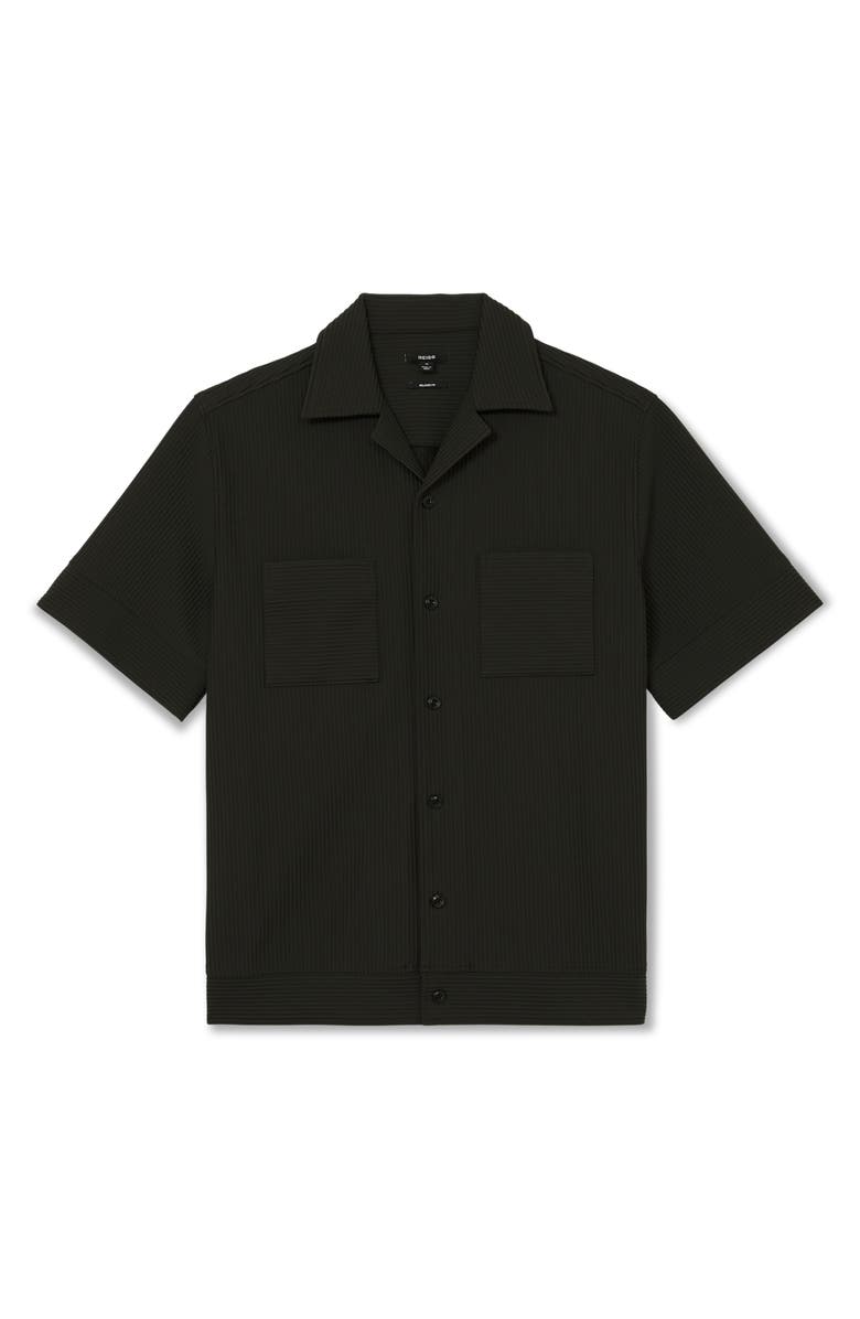 Reiss Odessa Rib Camp Shirt, Alternate, color, Green
