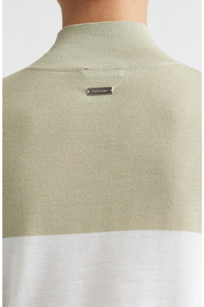 Two-Tone Wool Turtleneck Sweater, Alternate, color, WHITE/ SAGE