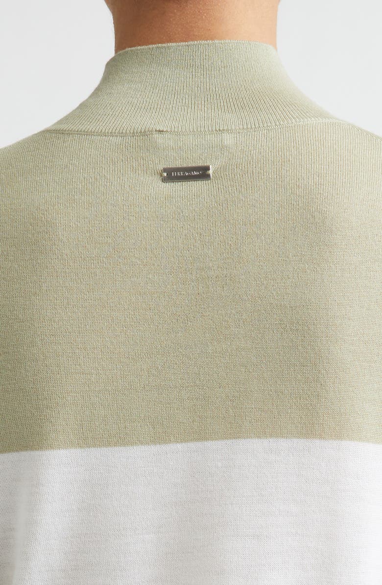 FERRAGAMO Two-Tone Wool Turtleneck Sweater, Alternate, color, White/ Sage