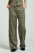 Brixton Ludlow High Waist Plaid Wide Leg Pants