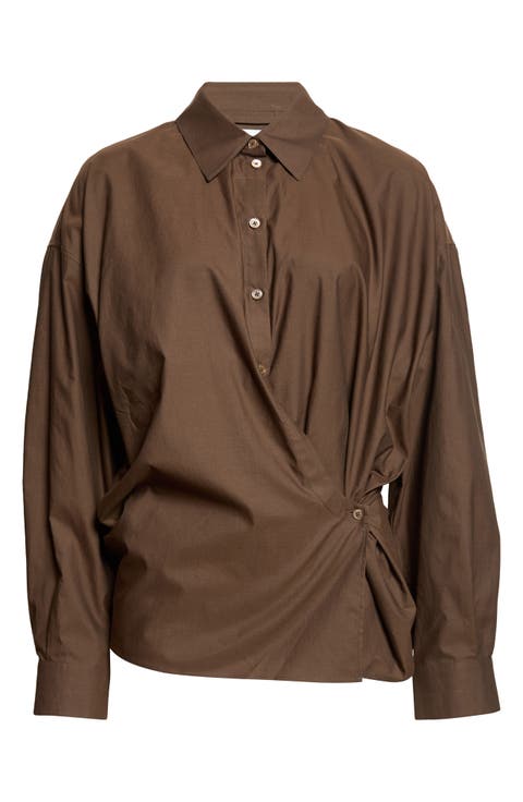 Twisted Cotton & Silk Button-Up Shirt