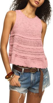 Lucky Brand Pointelle Knit Tank