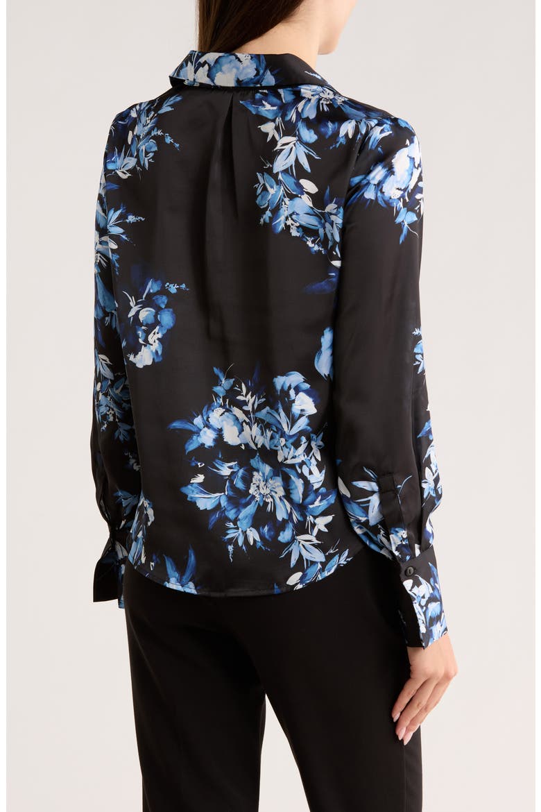 Floral Button-Up Shirt, Alternate, color, DUSTY BLUE