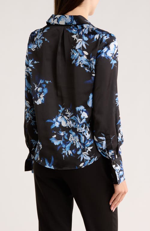 1.state Floral Button-up Shirt In Blue