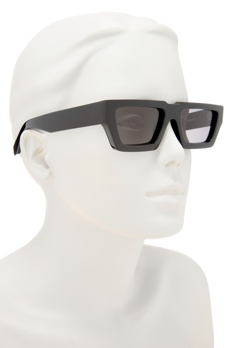 Off-White Manchester 54mm Rectangular Sunglasses, Alternate, color, Black Dark Grey