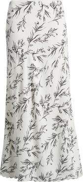 Treasure & Bond Scalloped Hem Linen Blend Maxi Skirt