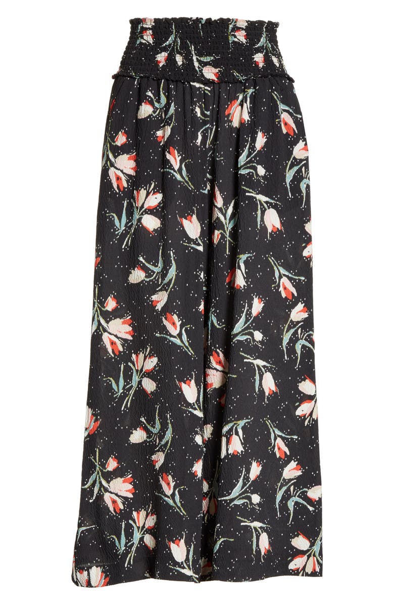 Rebecca Taylor Ikat Floral Stretch Silk Pants, Alternate, color, 