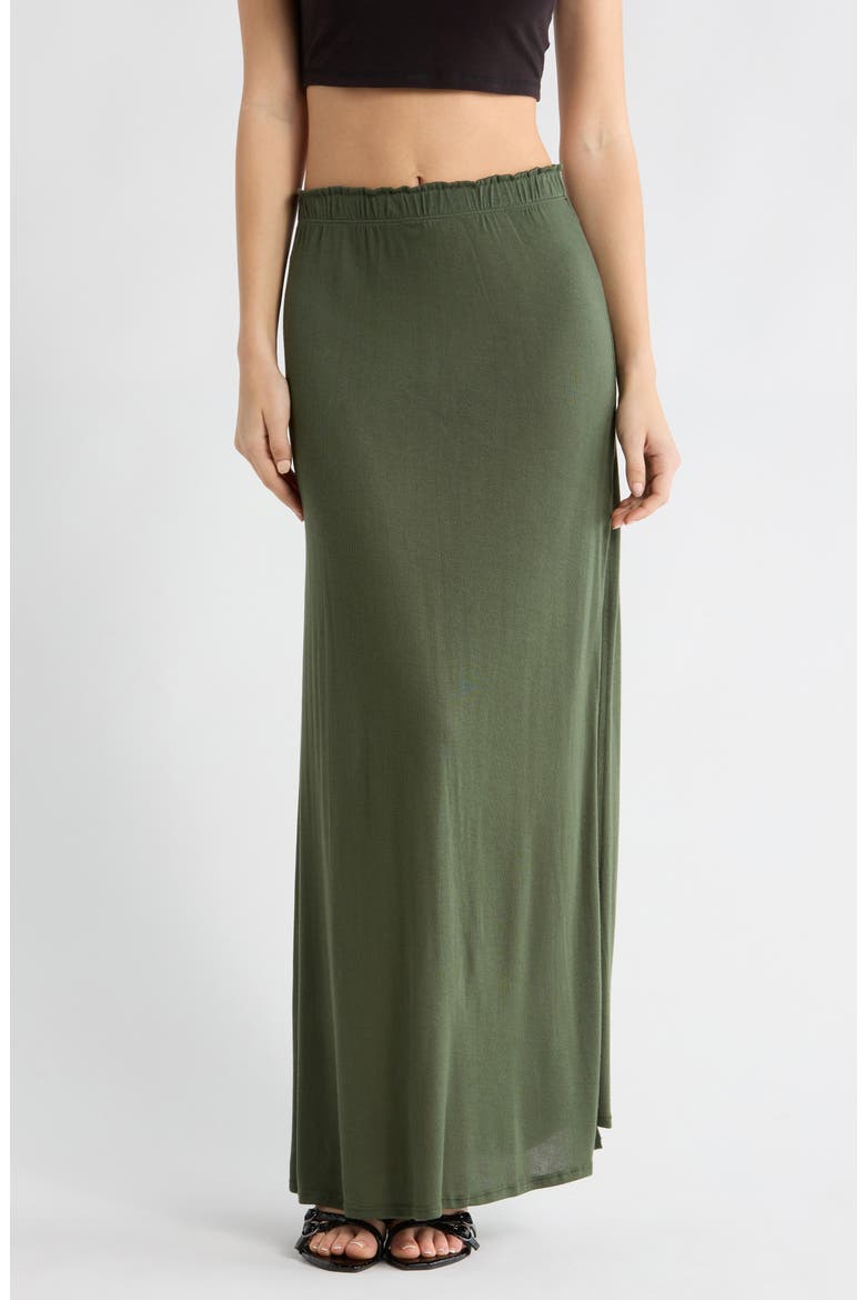 Ruffle Slit Maxi Skirt, Main, color, AVENTURINE