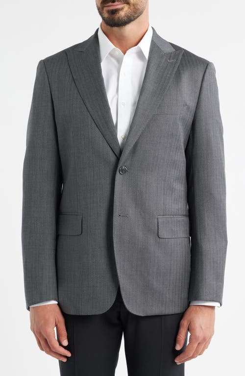 Daniel Hechter Modern Fit Grey Wool Blend Herringbone Sport Coat In Gray