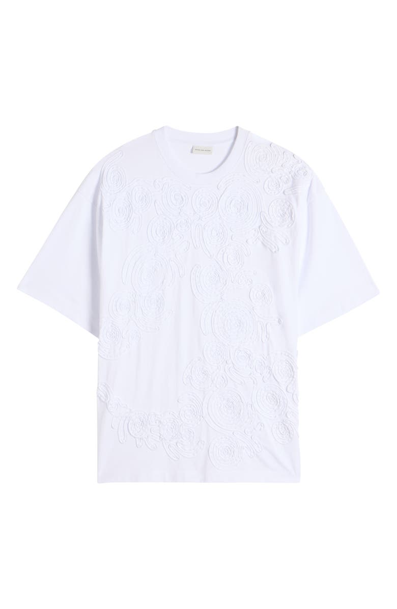 Dries Van Noten Hegels Soutache Embroidered T-Shirt, Alternate, color, White