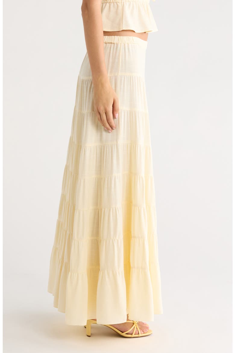 Carrie Tiered Maxi Skirt, Alternate, color, VANILLA