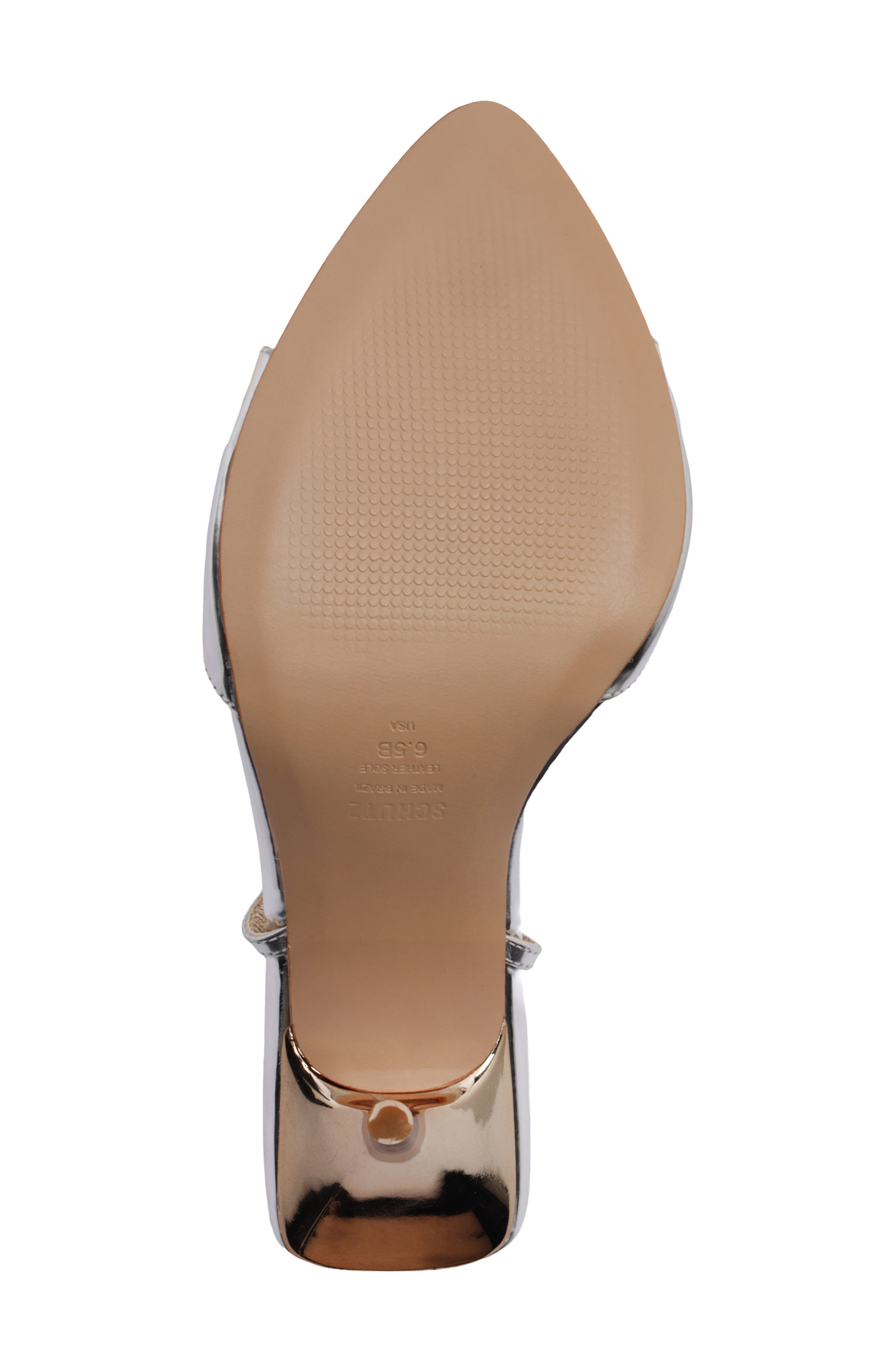 Schutz Elodie Ankle Strap Sandal, Alternate, color, Silver