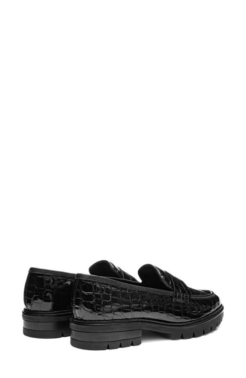 Ara Crescent Lug Penny Loafer In Black