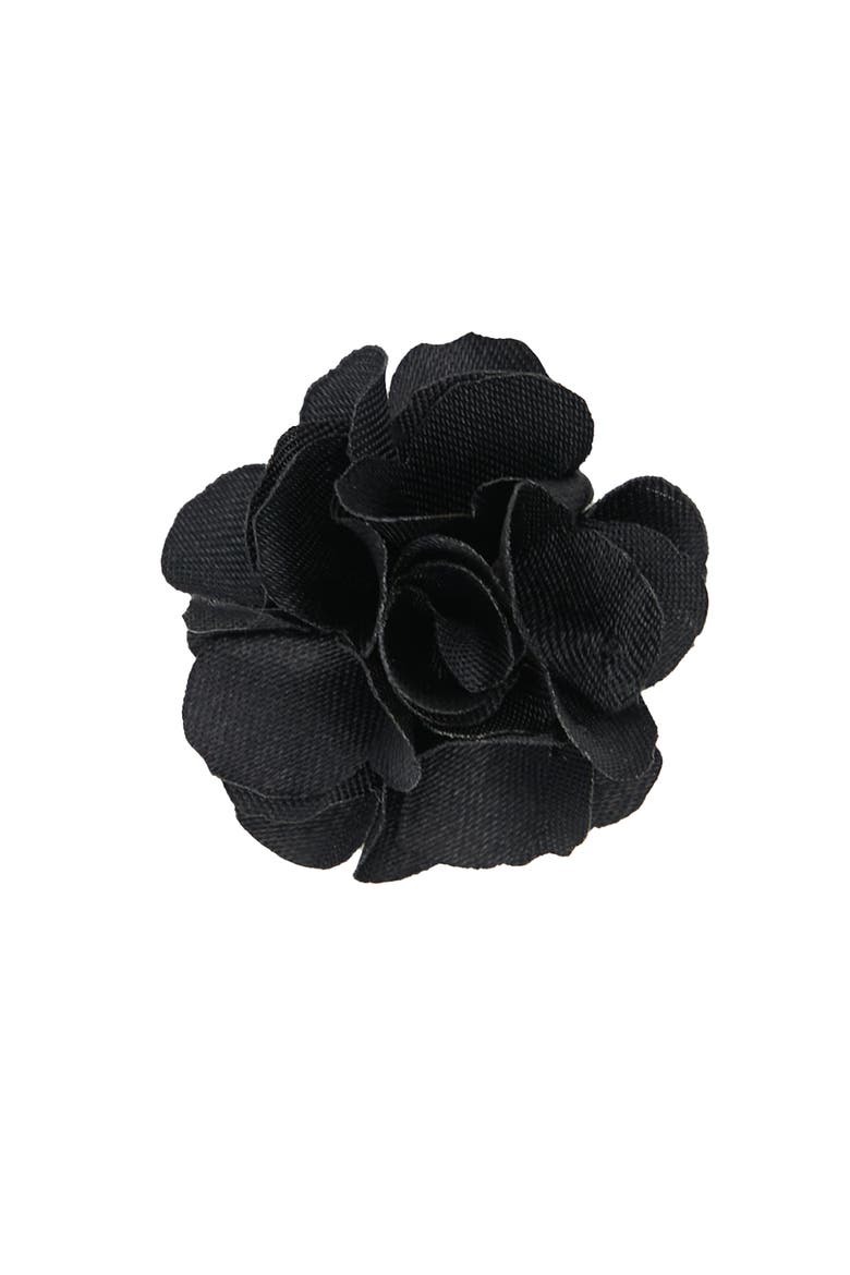 Men's Floral Lapel Pin, Main, color, BLACK