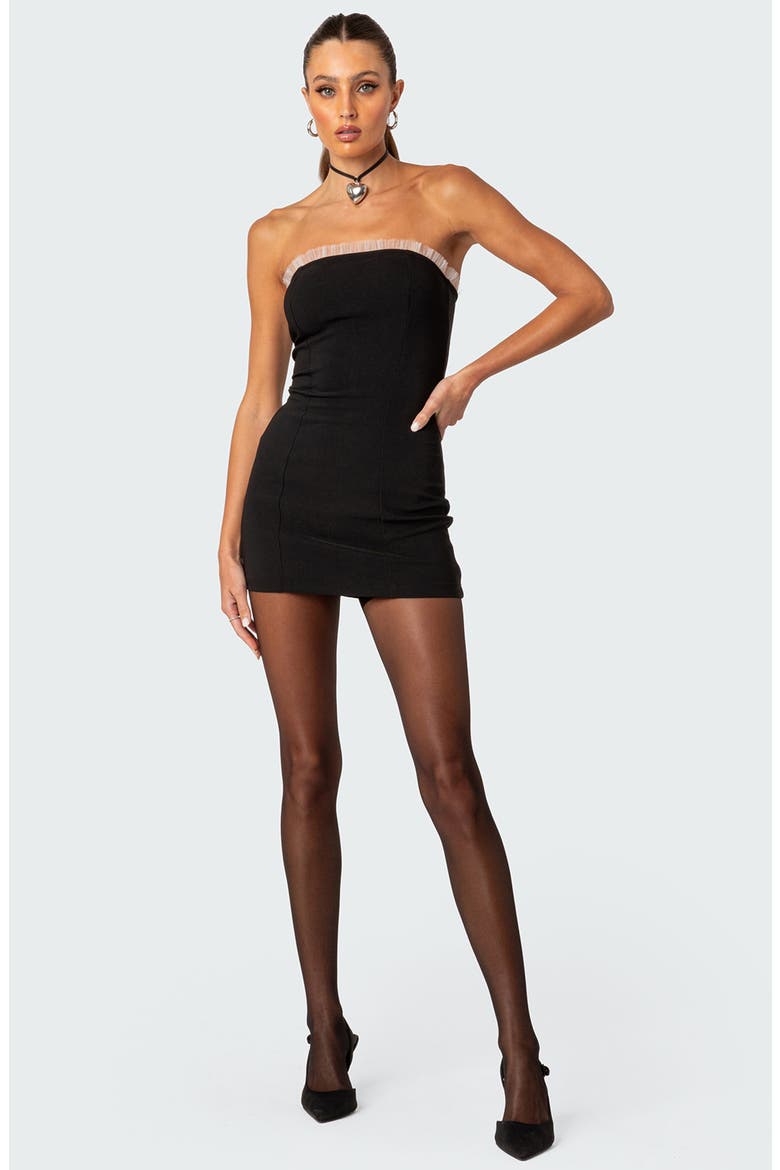 Marcy Strapless Minidress, Alternate, color, BLACK