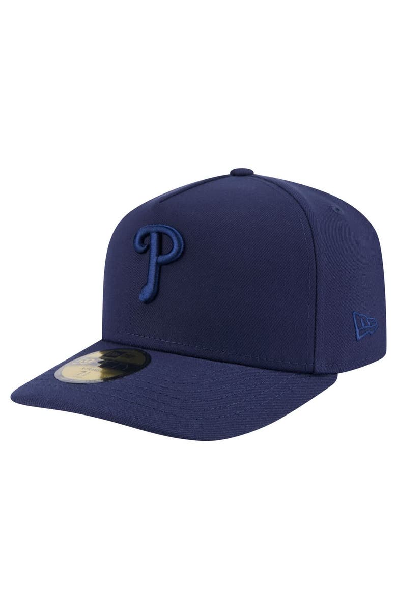 New Era Men's New Era Navy Philadelphia Phillies Color Pack A-Frame 59FIFTY Fitted Hat, Main, color, Navy