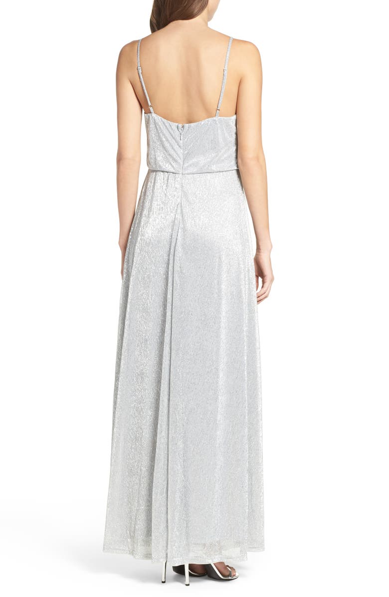 Lulus Blouson Shimmer Gown, Alternate, color,