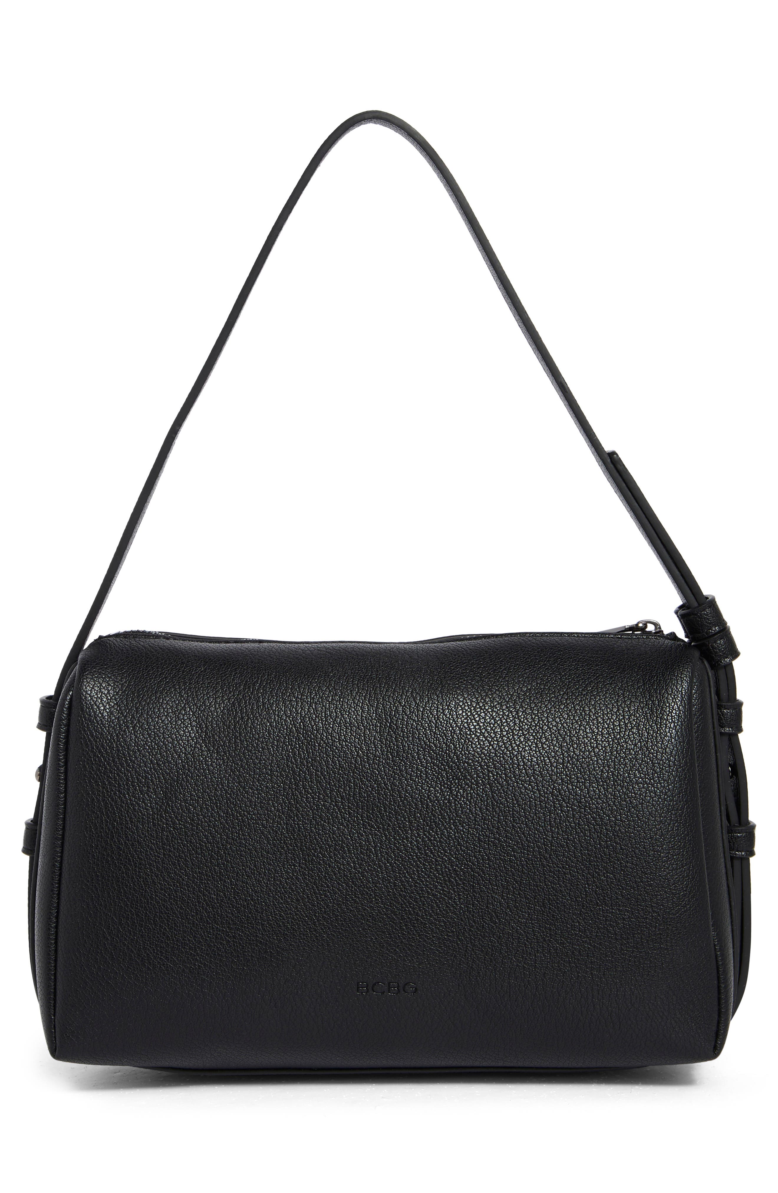 BCBG Convertible Faux Leather Shoulder Bag, Alternate, color, Black