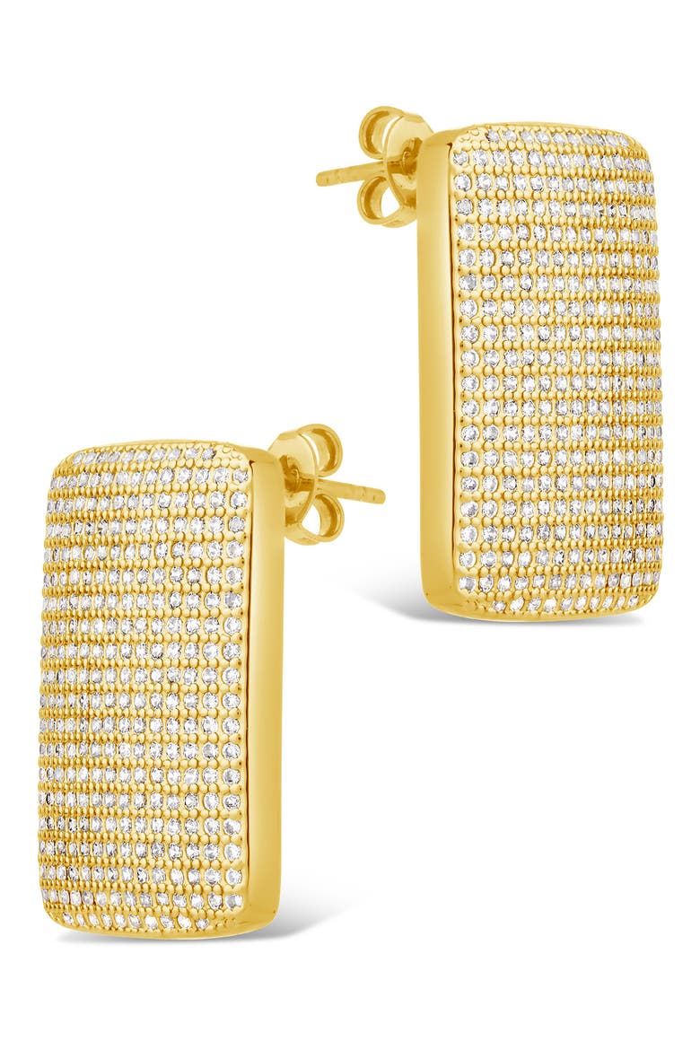 Beignet Cubic Zirconia Stud Earrings, Alternate, color, GOLD