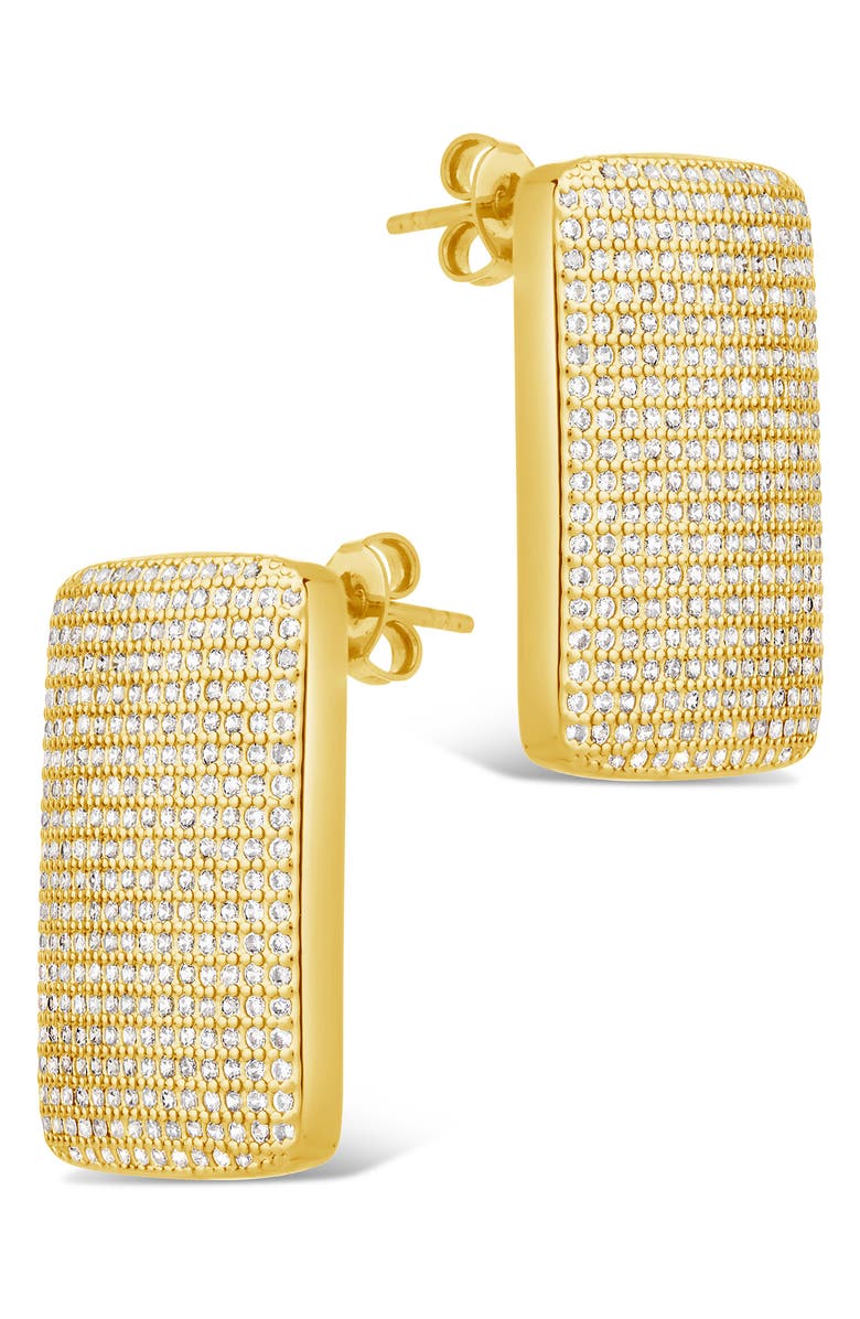 Sterling Forever Beignet Cubic Zirconia Stud Earrings, Alternate, color, Gold