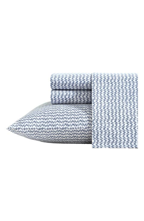 Ikat Wave 200 Thread Count Cotton Percale Sheet Set
