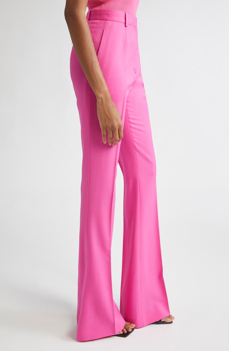 Versace Stretch Wool Gabardine Flare Pants, Alternate, color, Dragon Fruit