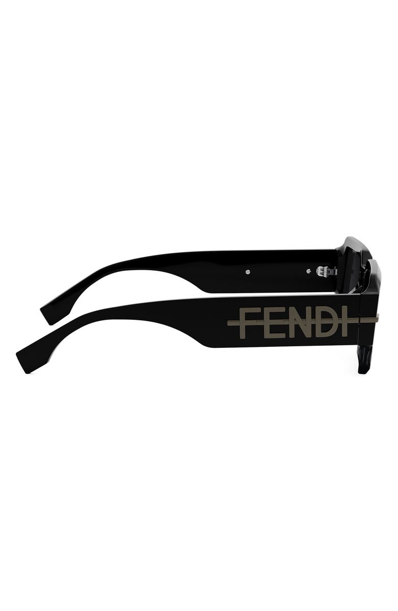 Fendi 'Fendigraphy 52mm Geometric Sunglasses, Alternate, color, Black/ Other / Smoke