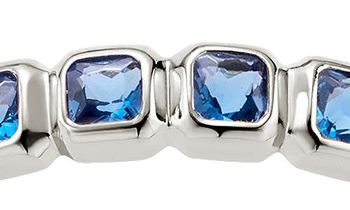 Made By Mary Cubic Zirconia Eternity Birthstone Ring In Silver