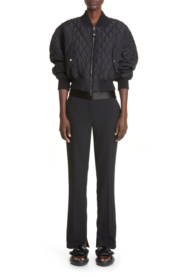 Quilted Recycled Polyester Bomber Jacket, Alternate, color, 1000 BLACK