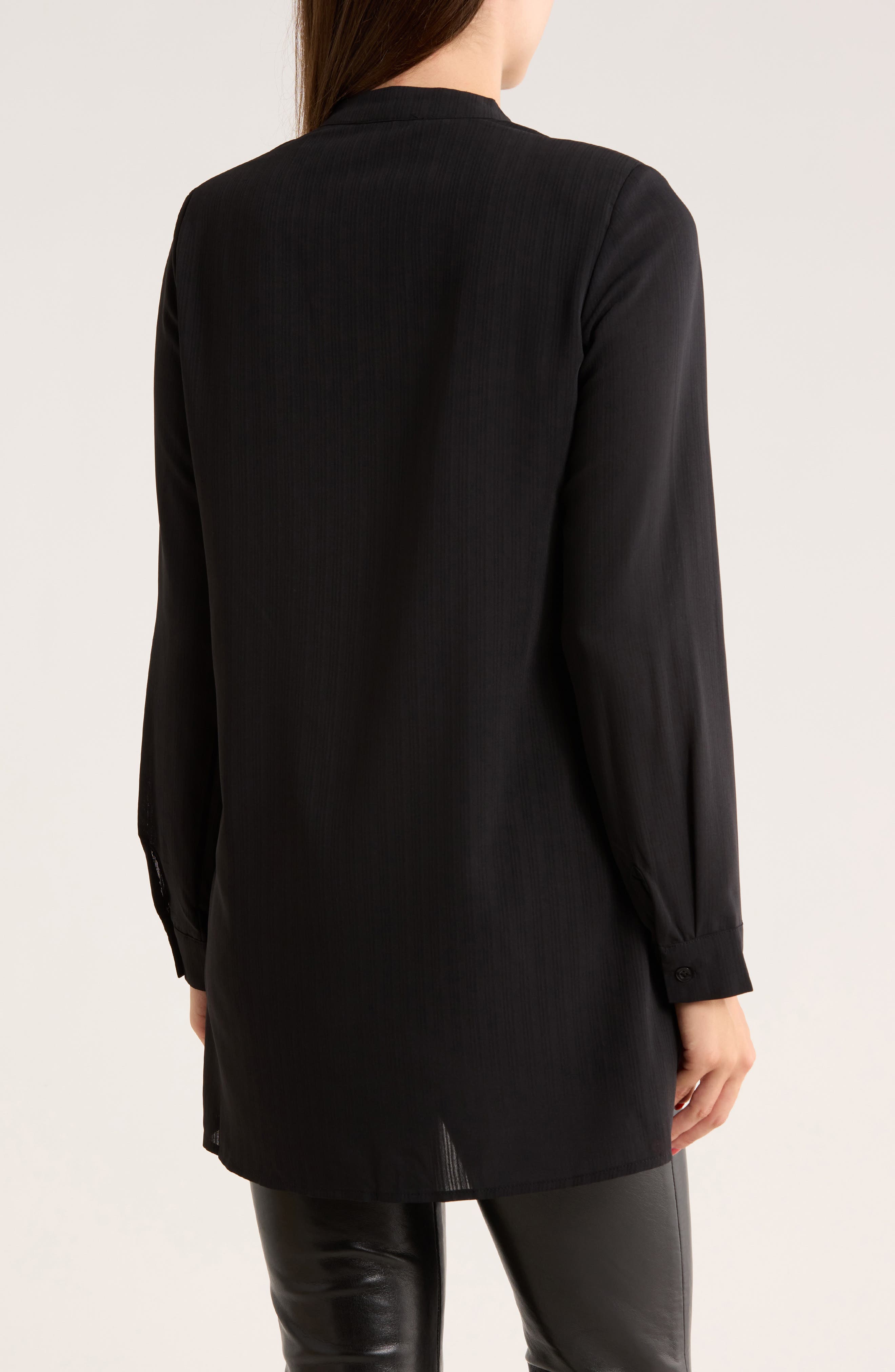 Mandarin Collar Button-Up Shirt - image 2