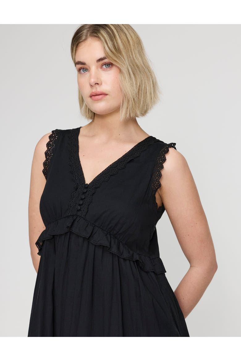 Myriam Sleeveless Cotton Midi Dress, Alternate, color, Black