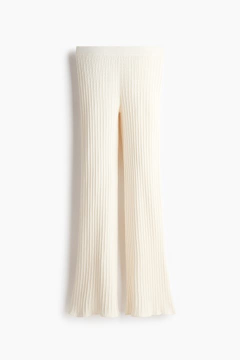 Flared Cable-knit Trousers