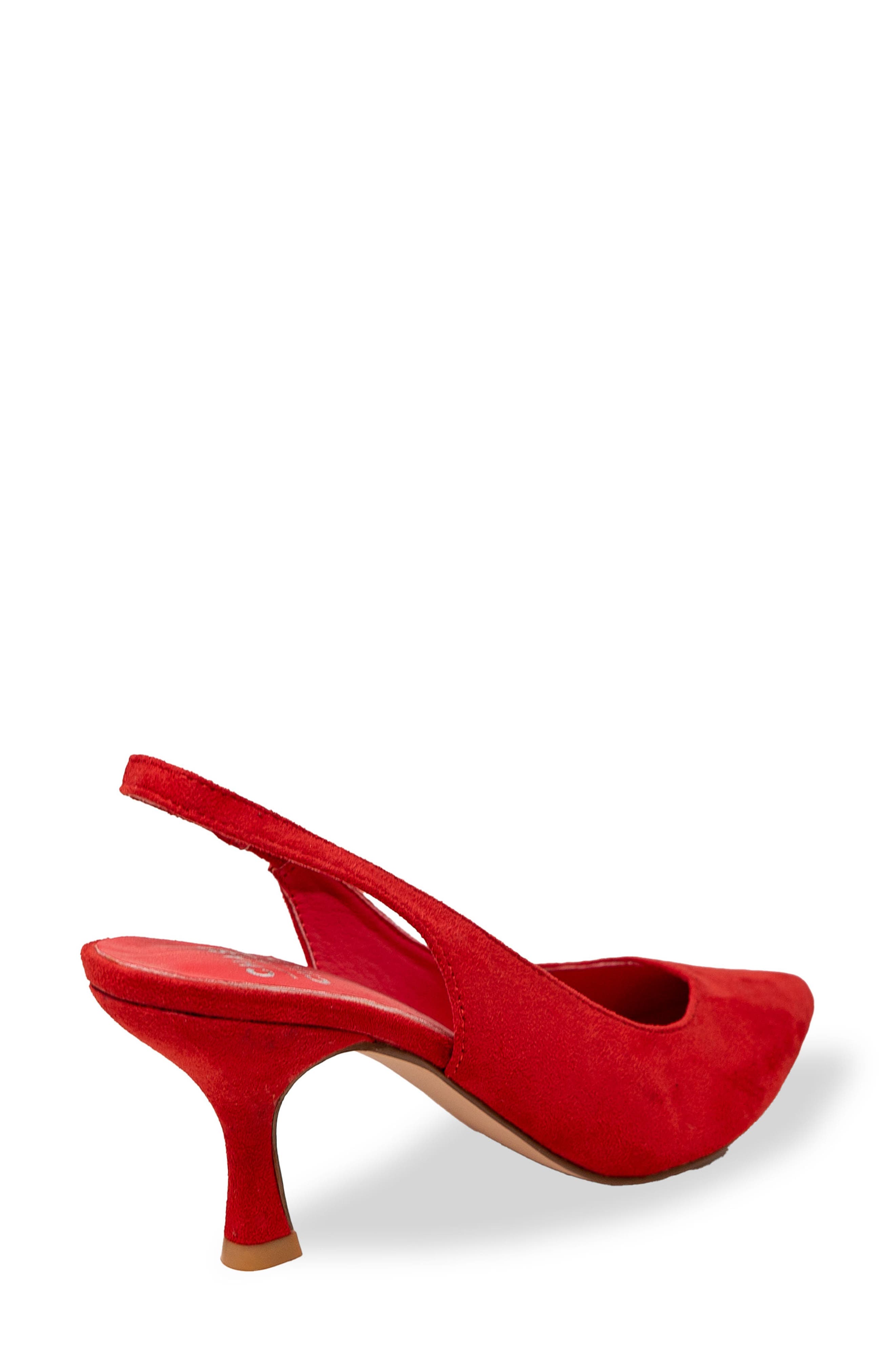 Alodia Pointed Toe Slingback Pump, Alternate, color, RED SUEDE