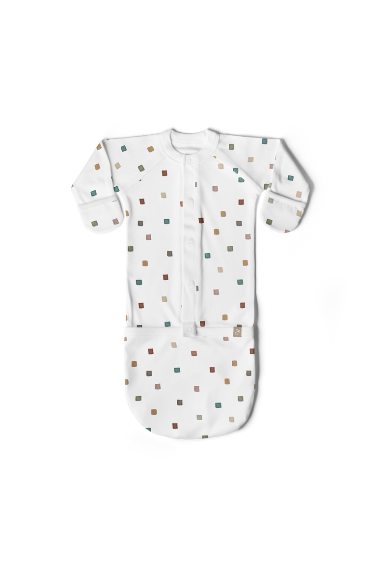 Goumi 24 Hour Convertible Sleeper Baby Gown, Main, color, City Blocks