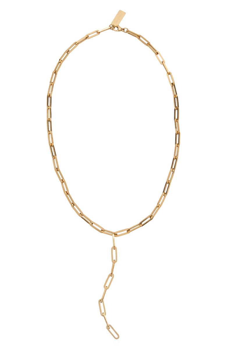st. Moran Paper Clip Chain Y-Necklace, Main, color, Gold