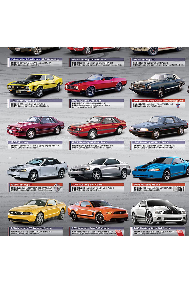 Ford Mustang Evolution 50th Anniversary Puzzle, 1000 Pieces, Alternate, color, Multicolored