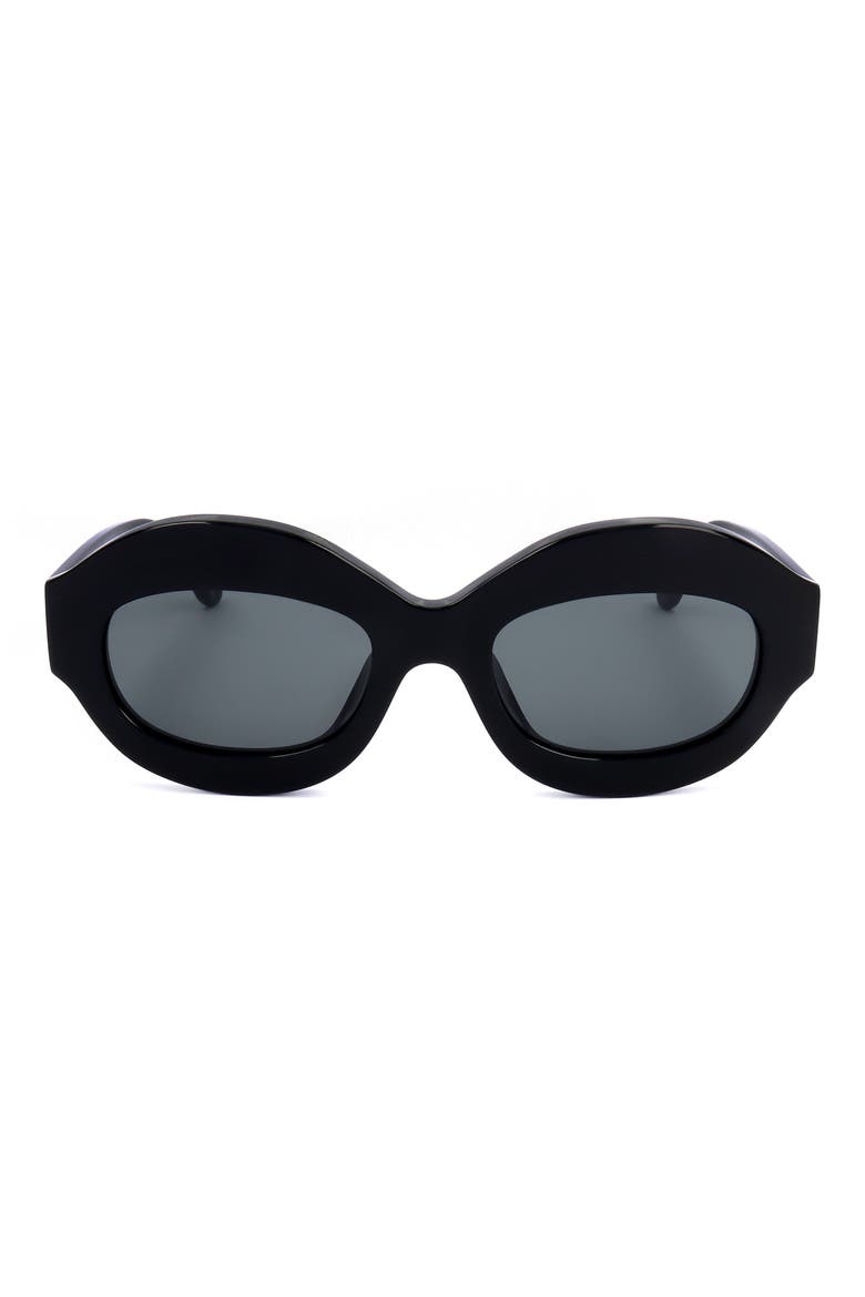 54mm Cat Eye Sunglasses, Main, color, BLACK / DARK GREY