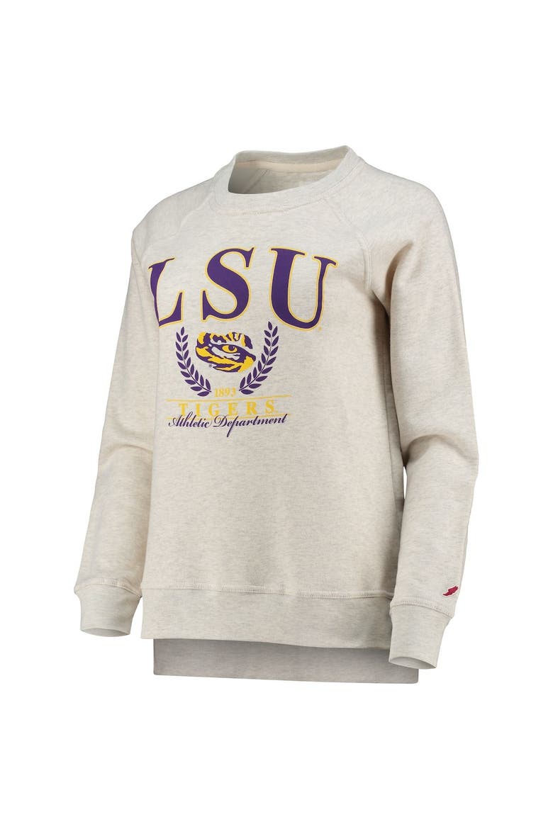 Women's League Collegiate Wear Oatmeal LSU Tigers Academy Raglan Pullover Sweatshirt, Alternate, color, Oatmeal