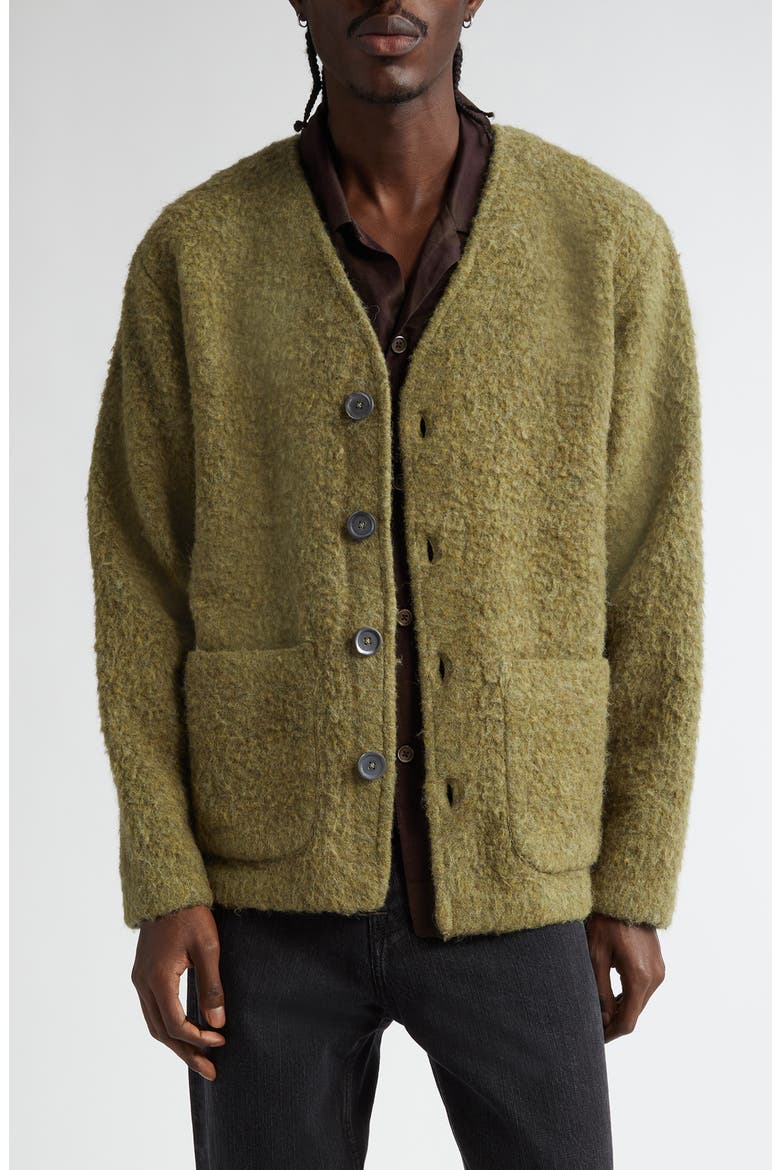 V-Neck Cardigan, Main, color, FRESH MOSS TUMBLE WOOL
