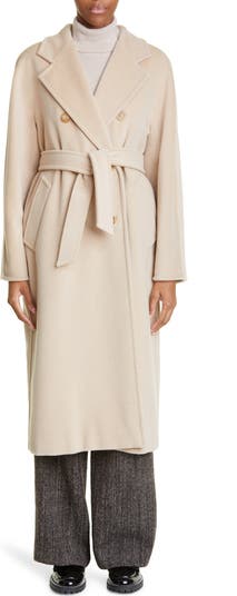 【送料&関税込】Max Mara Double-breasted Belted Coat Max Mara Madame Double Breasted Wool & Cashmere Belted Coat