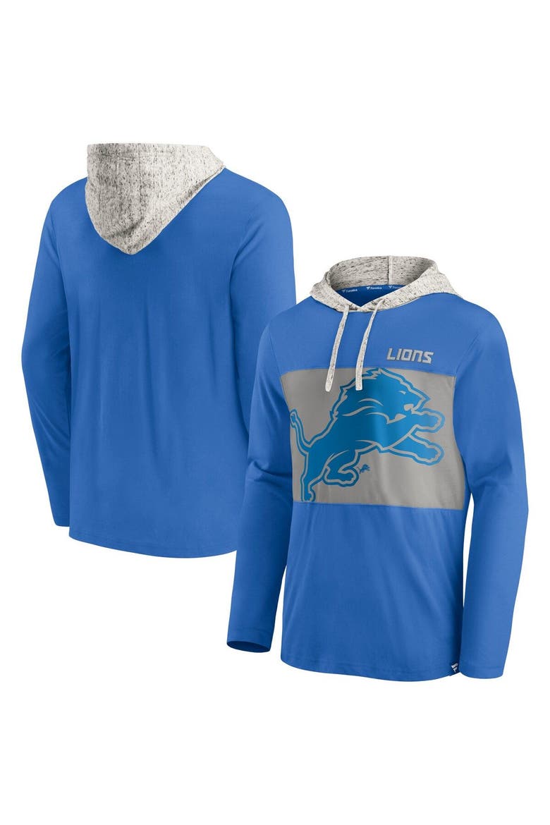 Men's Fanatics Branded Blue Detroit Lions Long Sleeve Hoodie T-Shirt, Alternate, color, Blue