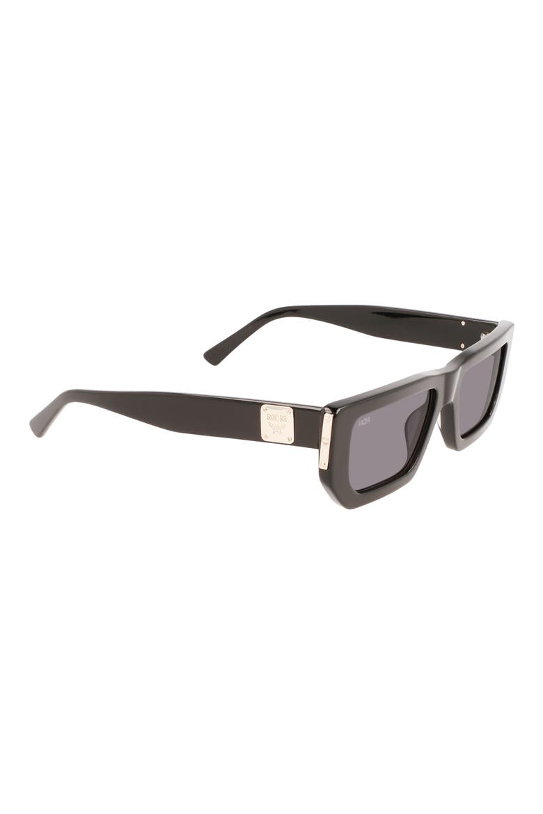 51mm Rectangle Sunglasses, Alternate, color, BLACK