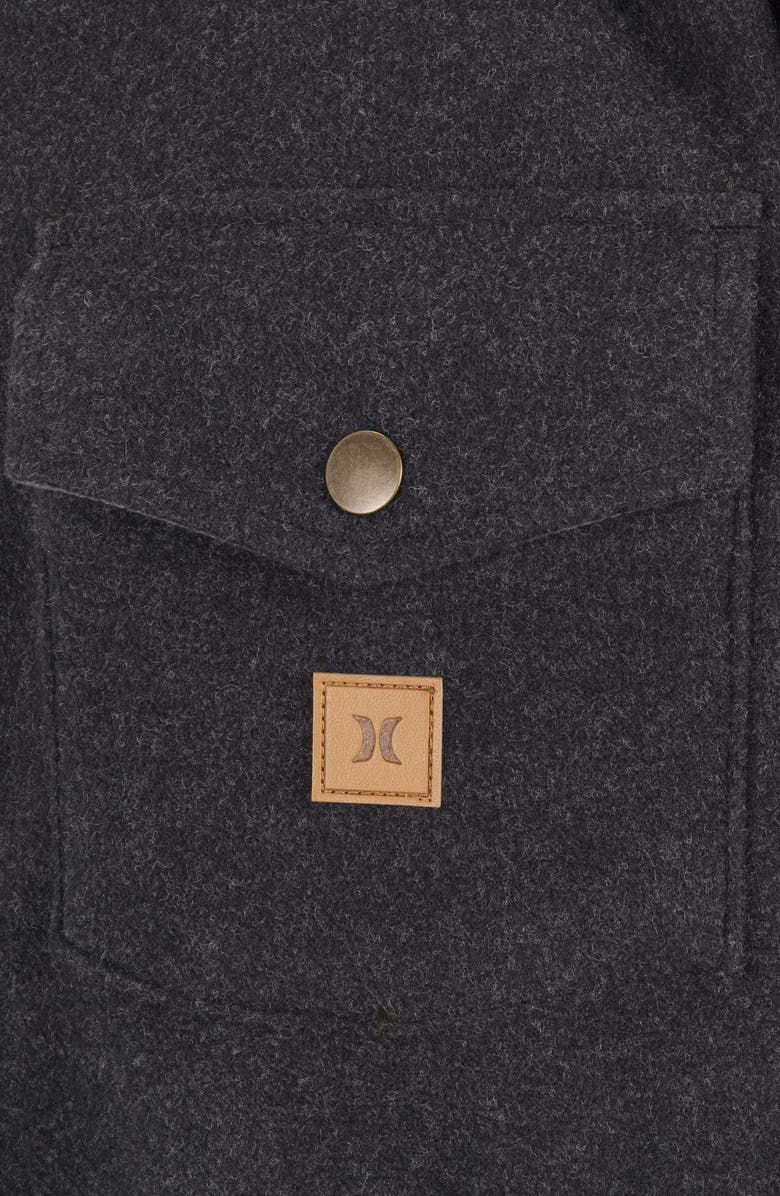 Hurley Santa Cruz Seaside Solid Flannel Button-Up Shirt Jacket, Alternate, color,